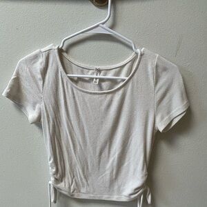 Classic White Ribbed Women's Top